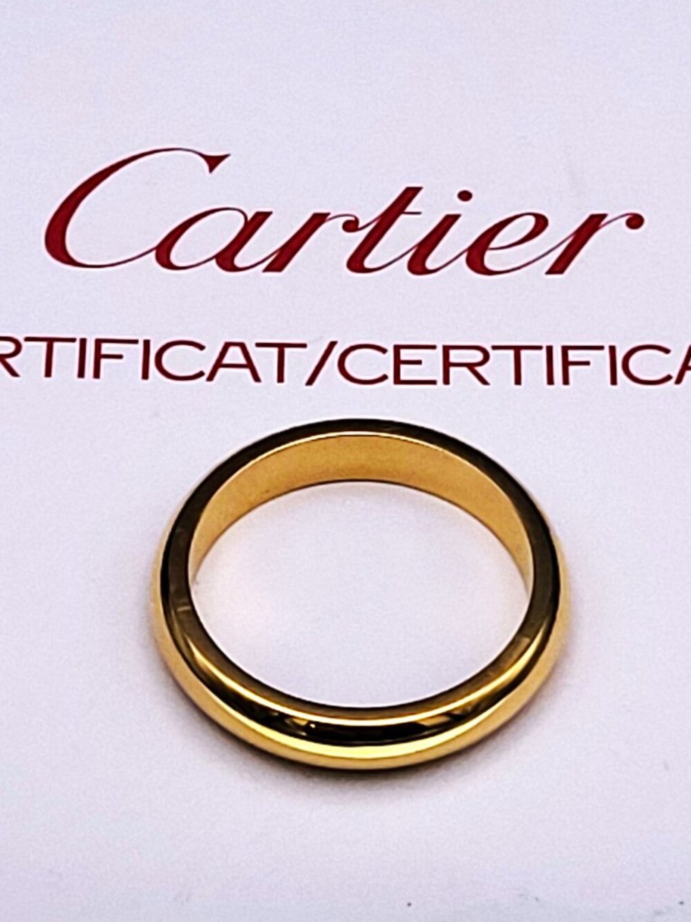 Cartier 1835 4mm 18kt Gold Band  Size 8.25